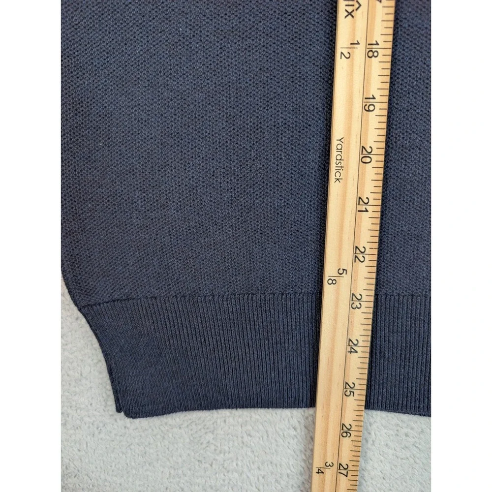 Polo Ralph Lauren Mens Navy Blue 100% Cotton Quarter Zip Pullover Sweater Large